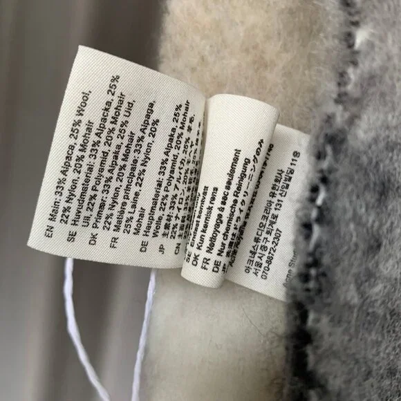 Acne Studios Multicolor Plaid Fringed Scarf | Alpaca & Mohair Blend - Picture 5 of 5